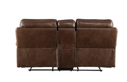 Aashi Brown Leather-GEL Match 3PCS Recliner Living Room Set - 1st Choice Furniture Direct