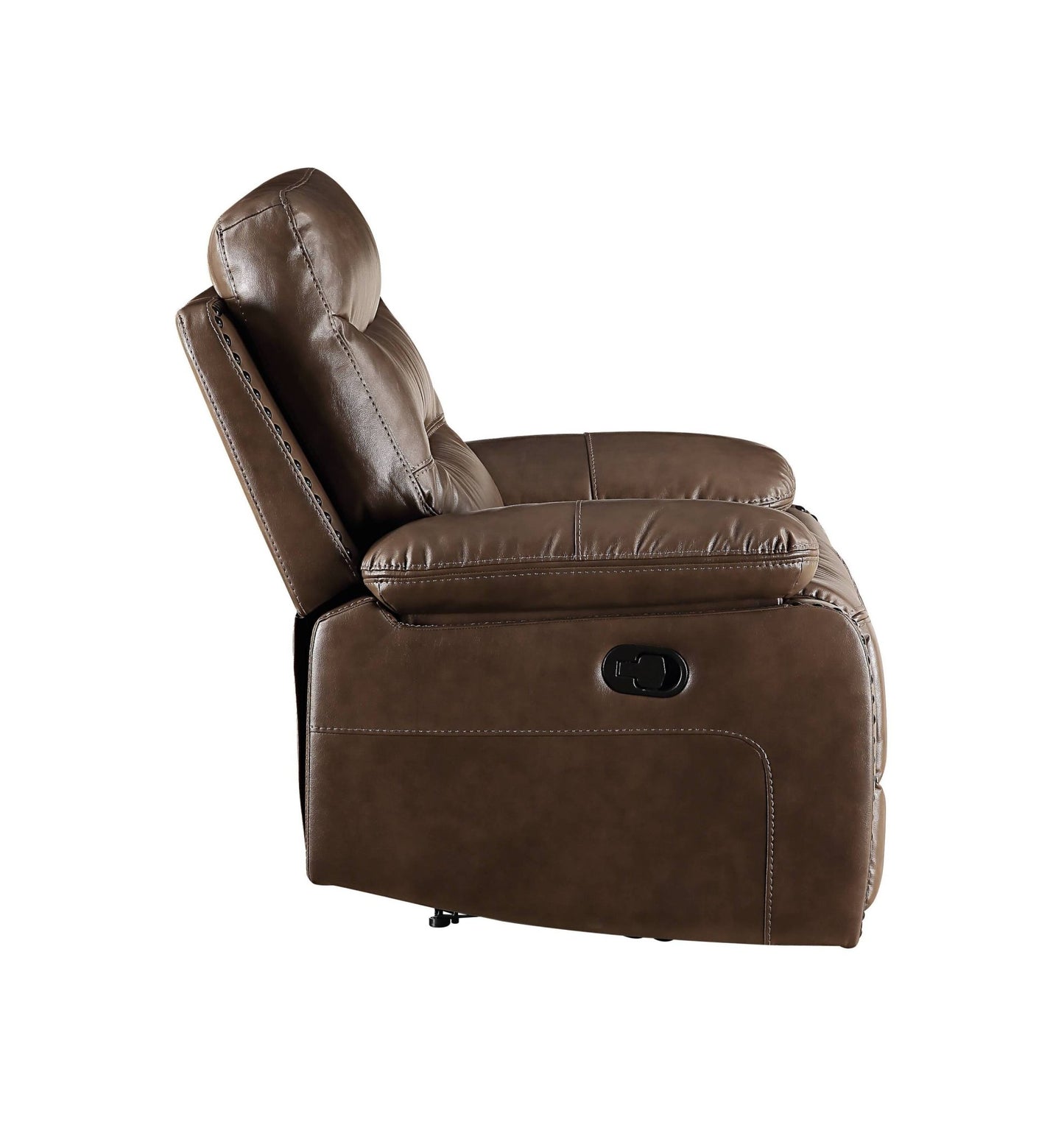 Aashi Brown Leather-GEL Match 3PCS Recliner Living Room Set - 1st Choice Furniture Direct