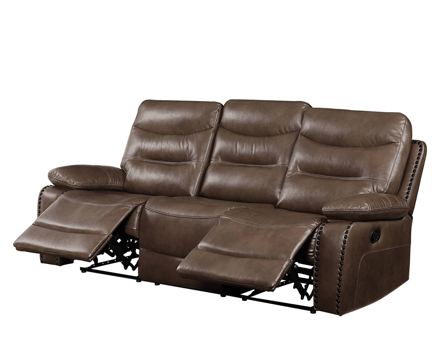 Aashi Brown Leather-GEL Match 3PCS Recliner Living Room Set - 1st Choice Furniture Direct