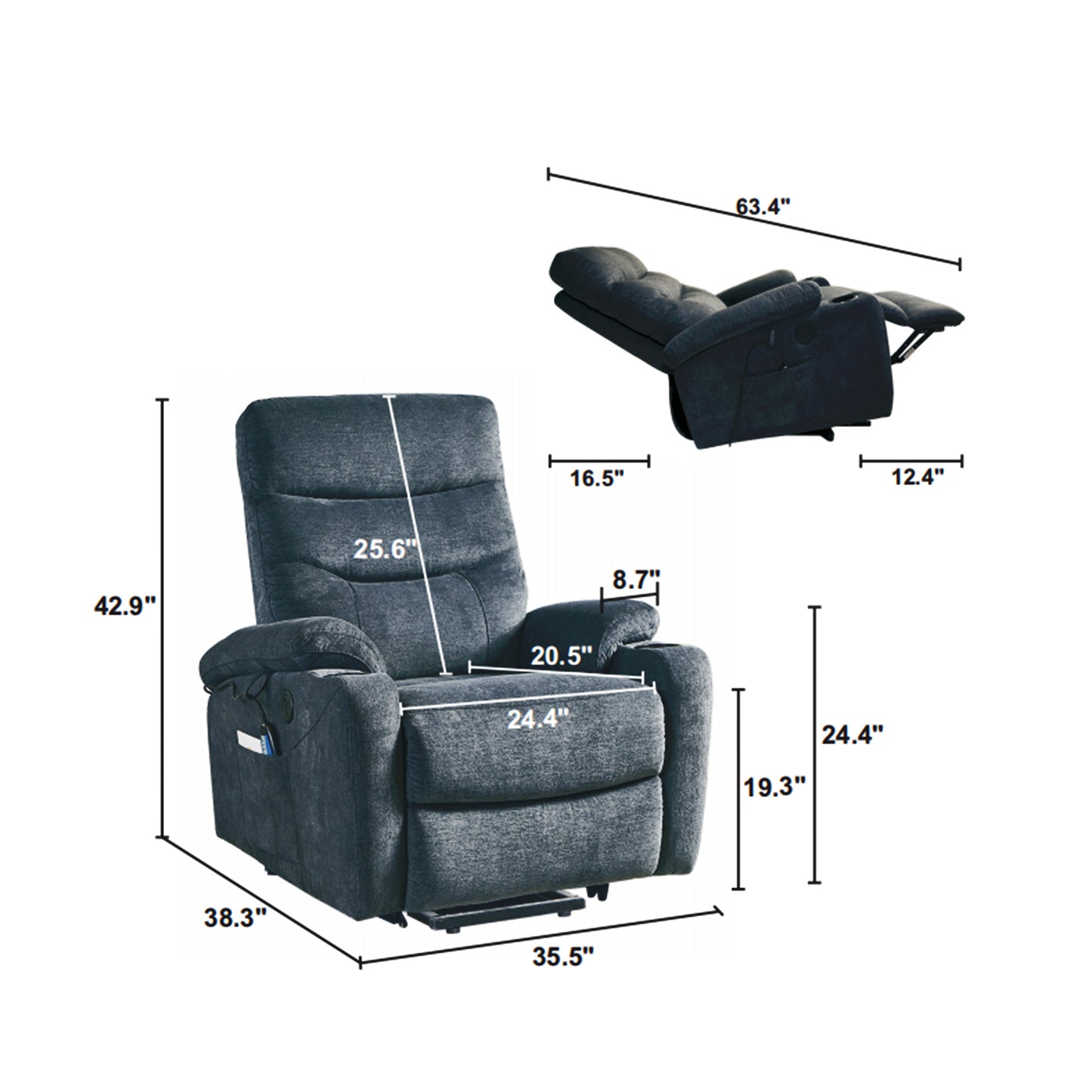 1st Choice Electric Power Lift Recliner Chair Sofa with Massage & Heat