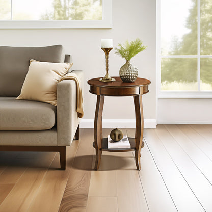 Aberta Walnut Finish Accent Table - 1st Choice Furniture Direct