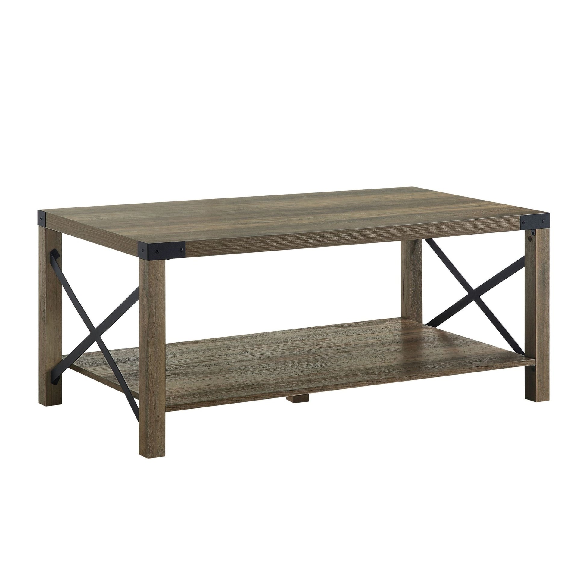 Abiram Rustic Oak Finish Coffee Table - 1st Choice Furniture Direct