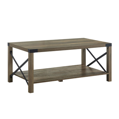 Abiram Rustic Oak Finish Coffee Table - 1st Choice Furniture Direct
