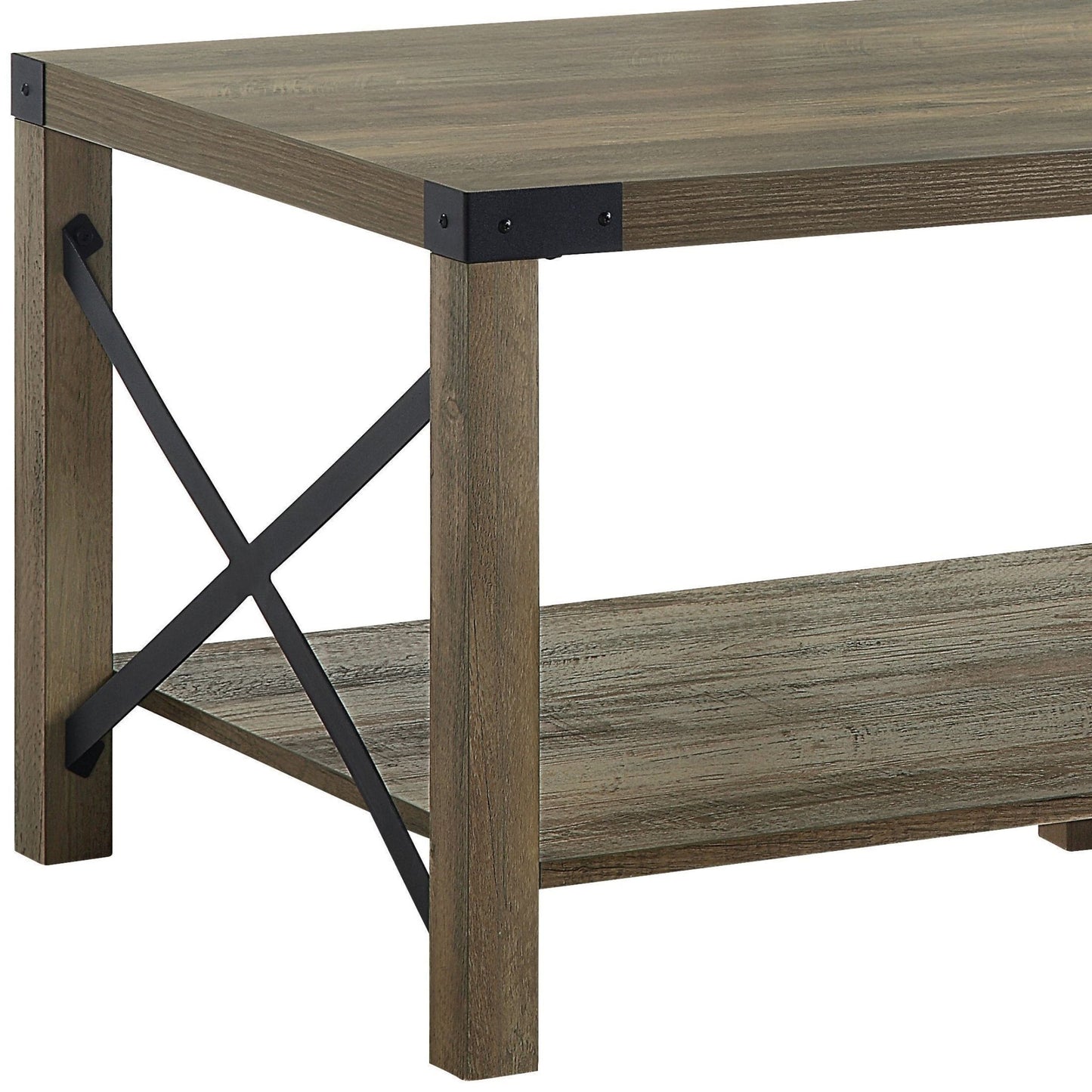 Abiram Rustic Oak Finish Coffee Table - 1st Choice Furniture Direct