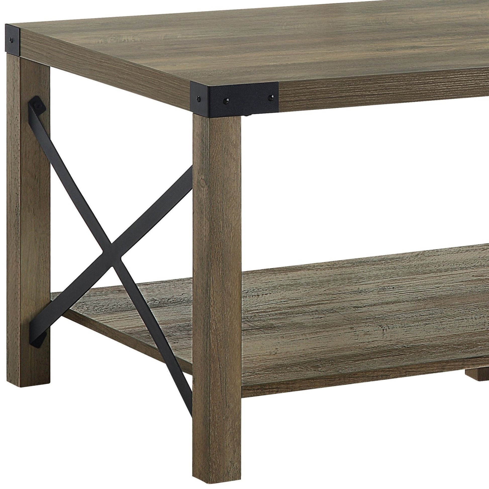 Abiram Rustic Oak Finish Coffee Table - 1st Choice Furniture Direct
