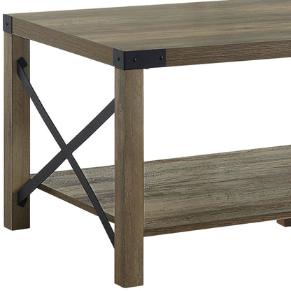 Abiram Rustic Oak Finish Coffee Table - 1st Choice Furniture Direct