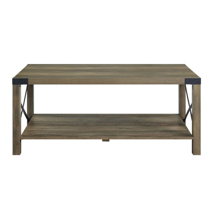 Abiram Rustic Oak Finish Coffee Table - 1st Choice Furniture Direct