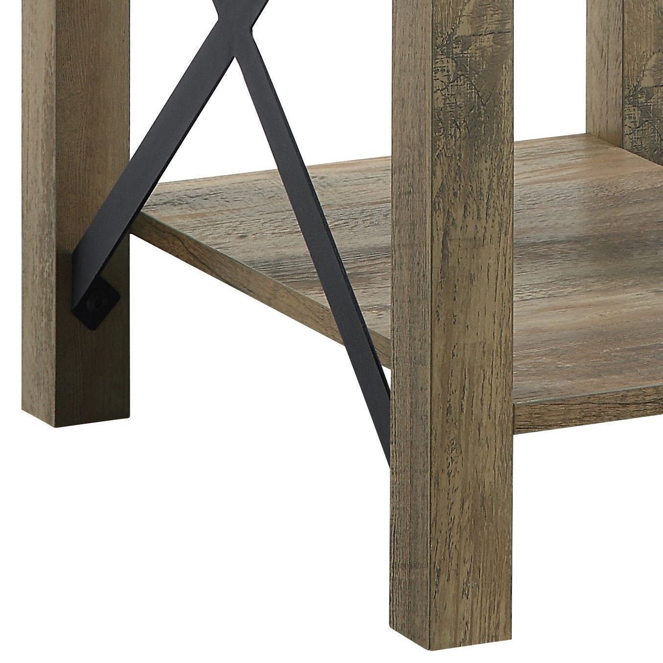 Abiram Rustic Oak Finish End Table - 1st Choice Furniture Direct