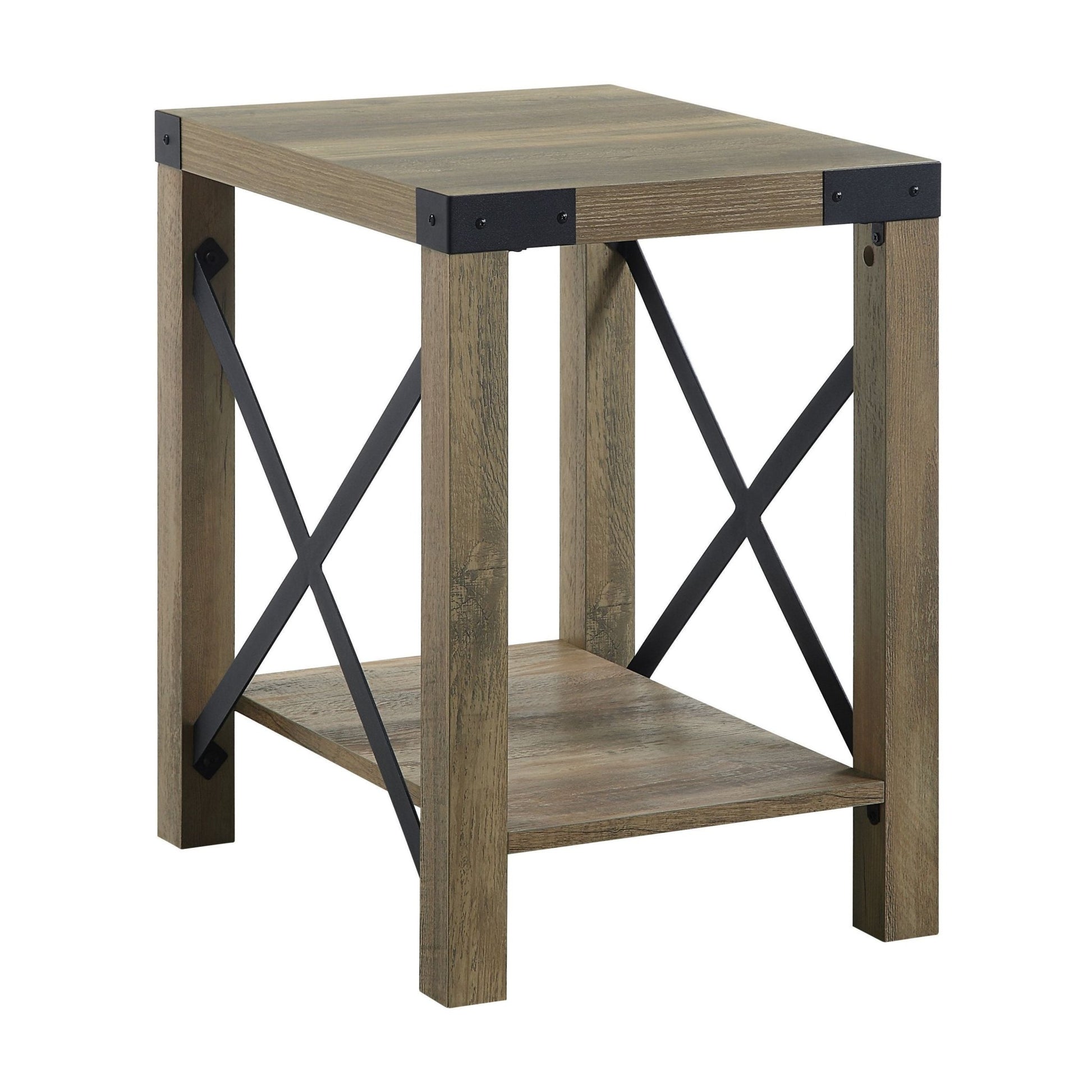 Abiram Rustic Oak Finish End Table - 1st Choice Furniture Direct