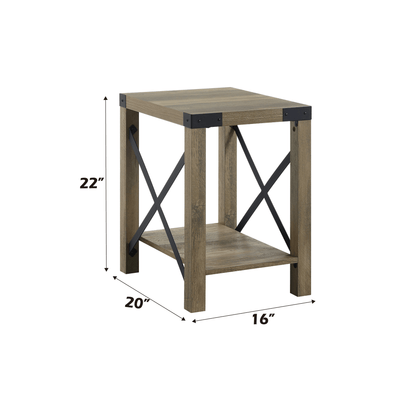 Abiram Rustic Oak Finish End Table - 1st Choice Furniture Direct