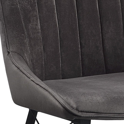 Abraham Dark Gray Fabric & Black Finish Side Chair (Set of 2) - 1st Choice Furniture Direct