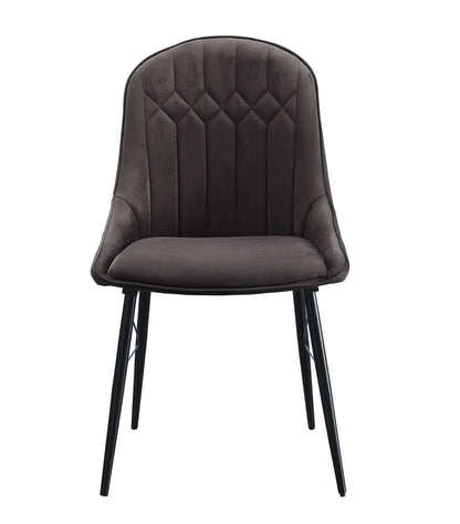 Abraham Dark Gray Fabric & Black Finish Side Chair (Set of 2) - 1st Choice Furniture Direct