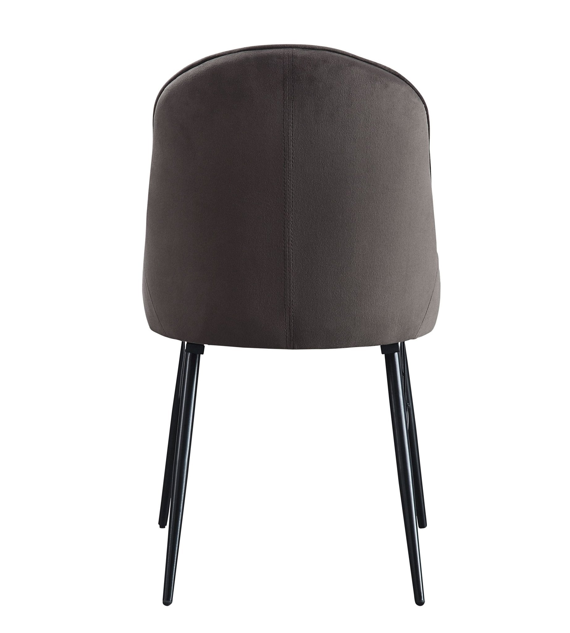 Abraham Dark Gray Fabric & Black Finish Side Chair (Set of 2) - 1st Choice Furniture Direct