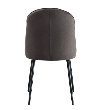Abraham Dark Gray Fabric & Black Finish Side Chair (Set of 2) - 1st Choice Furniture Direct