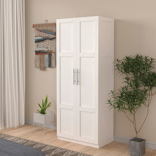 1st Choice High Wardrobe and Kitchen Cabinet with 2 Doors in White