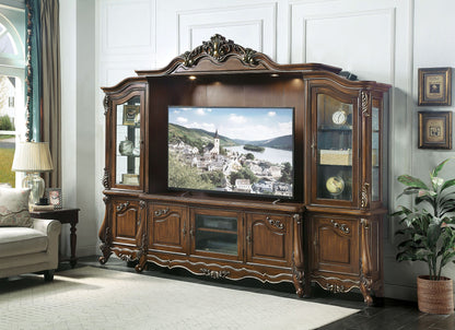 Latisha Antique Oak Finish Entertainment Center