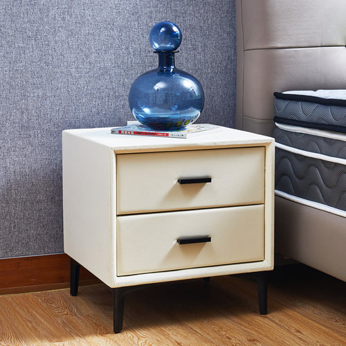 1st Choice Modern Nightstand Bedside Cabinet with PU Leather in Orange