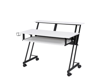 Music Studio Desk with Keyboard Tray & Wheels