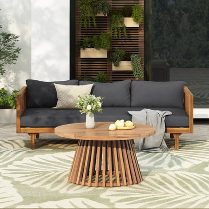 Acacia Wood Outdoor Daybed & Coffee Table Set – Teak Patio Furniture - 1st Choice Furniture Direct