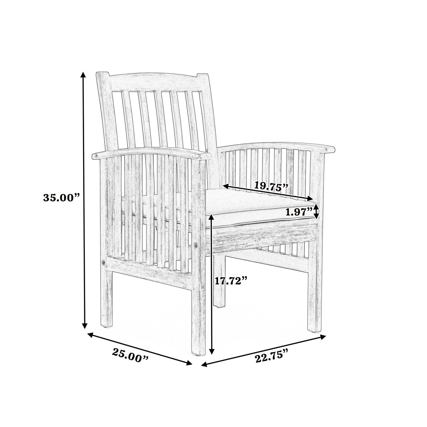 Acacia Wood Outdoor Dining Chairs with Cushions – Patio Seating - 1st Choice Furniture Direct
