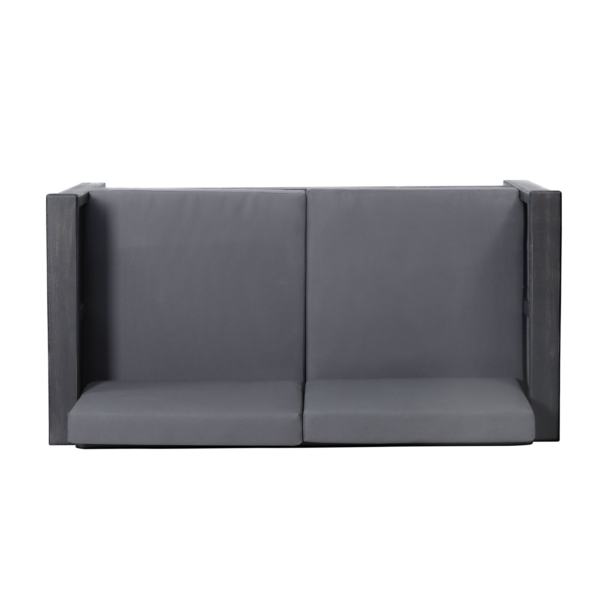 Acacia Wood Outdoor Loveseat & Coffee Table Set with Cushions - 1st Choice Furniture Direct