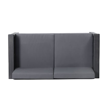 Acacia Wood Outdoor Loveseat & Coffee Table Set with Cushions - 1st Choice Furniture Direct