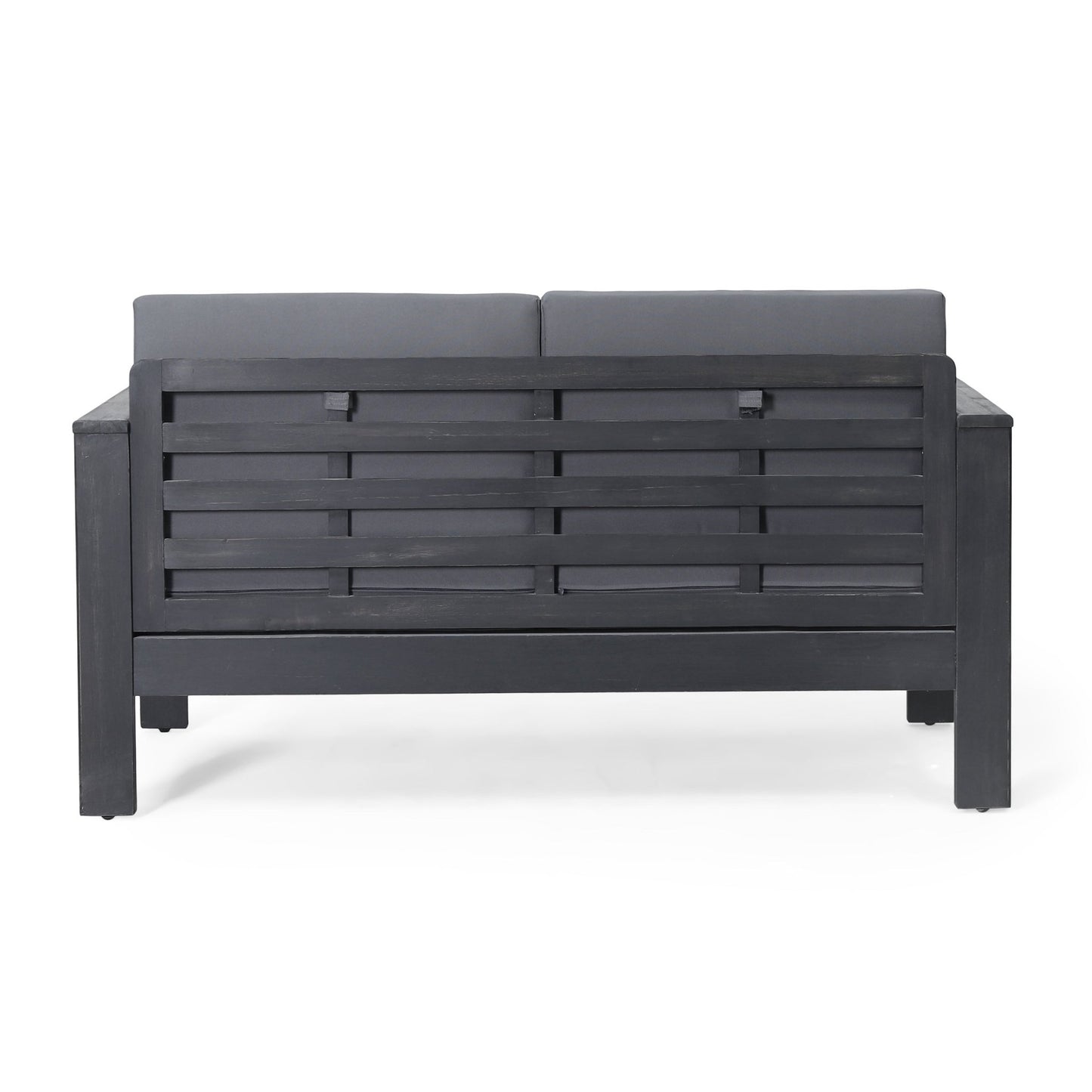 Acacia Wood Outdoor Loveseat & Coffee Table Set with Cushions - 1st Choice Furniture Direct