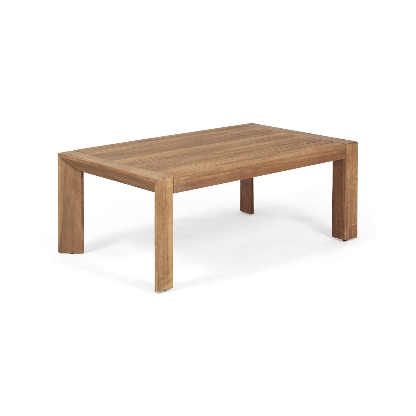 Acacia Wood Outdoor Loveseat & Coffee Table Set with Cushions - 1st Choice Furniture Direct