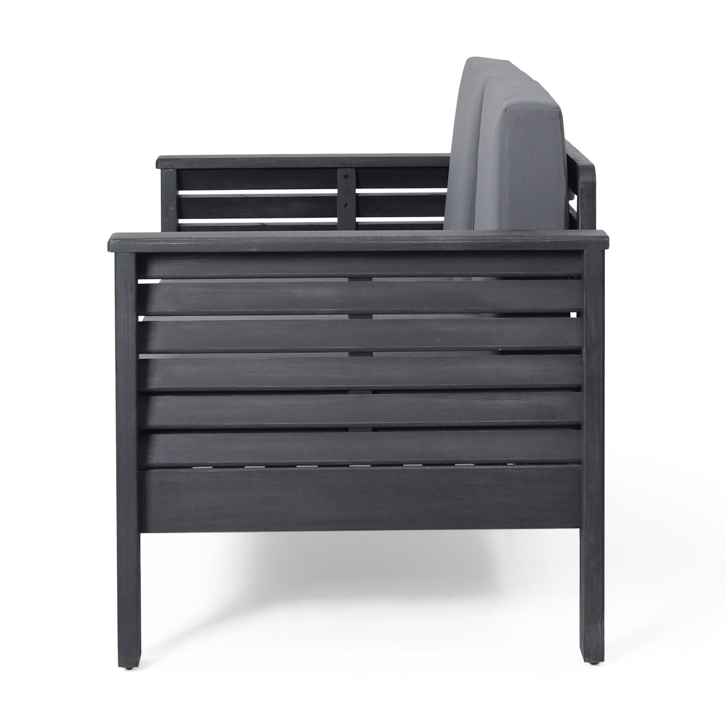 Acacia Wood Outdoor Loveseat & Coffee Table Set with Cushions - 1st Choice Furniture Direct