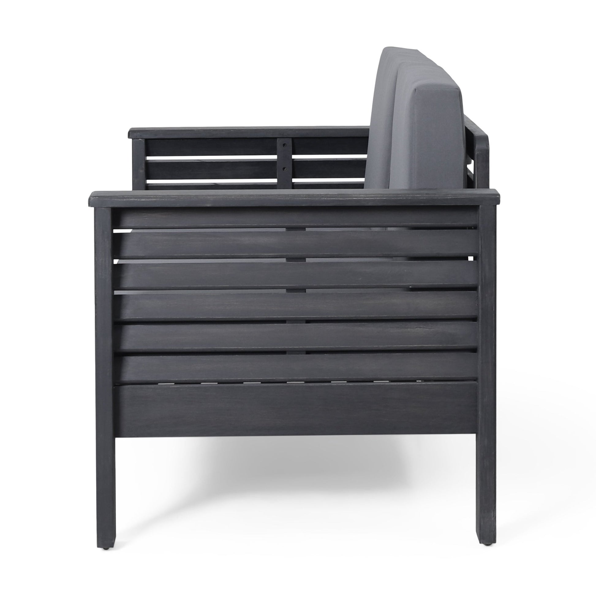 Acacia Wood Outdoor Loveseat & Coffee Table Set with Cushions - 1st Choice Furniture Direct