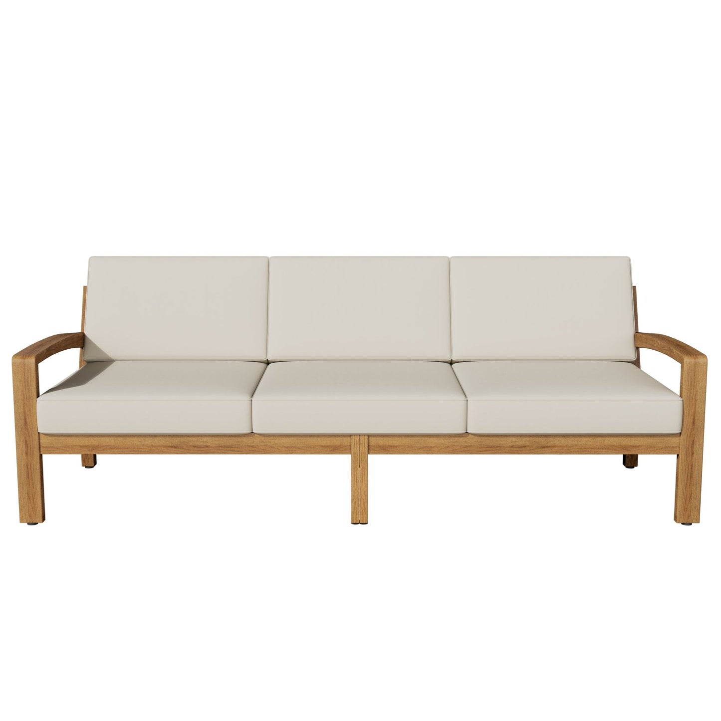 Acacia Wood Outdoor Sectional Sofa Set with Ottoman & Coffee Table - 1st Choice Furniture Direct
