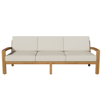 Acacia Wood Outdoor Sectional Sofa Set with Ottoman & Coffee Table - 1st Choice Furniture Direct