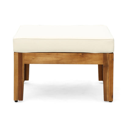 Acacia Wood Outdoor Sectional Sofa Set with Ottoman & Coffee Table - 1st Choice Furniture Direct