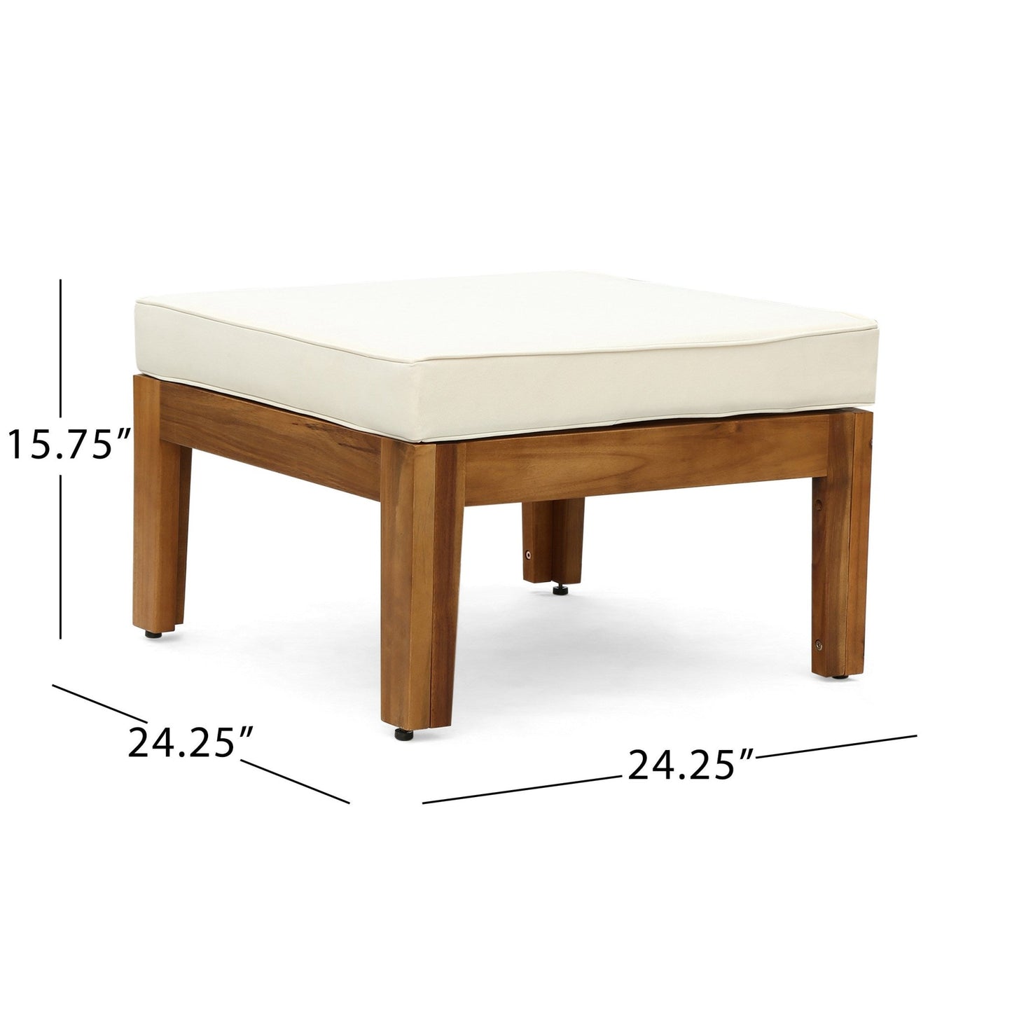 Acacia Wood Outdoor Sectional Sofa Set with Ottoman & Coffee Table - 1st Choice Furniture Direct