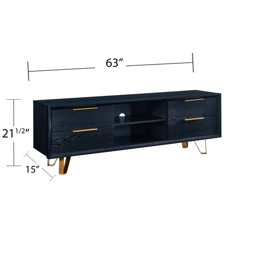 1st Choice Modern Living Room Malone Black Entertainment Console