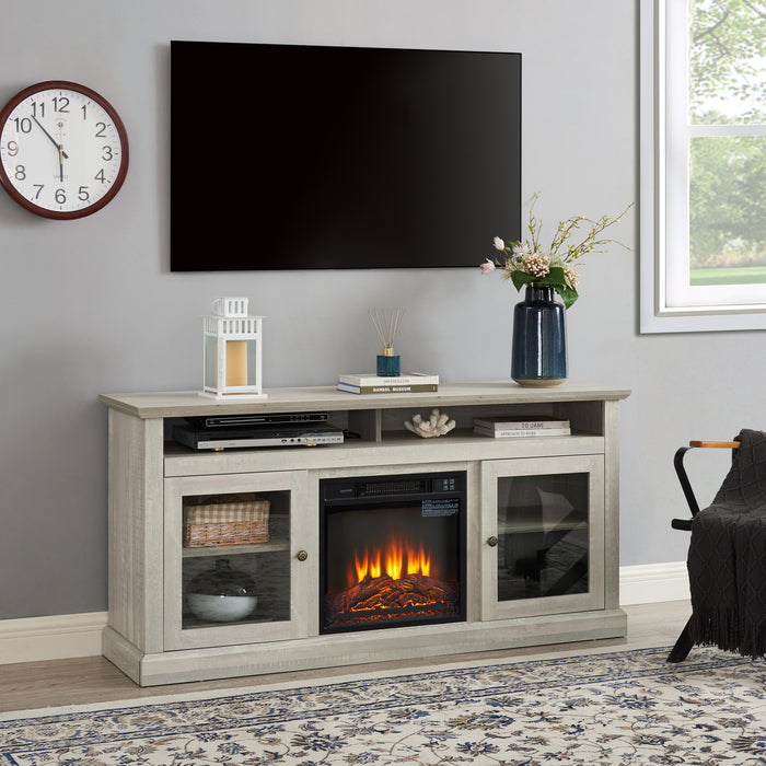 1st Choice Modern TV Media Stand Modern Entertainment Console with 18" Fireplace