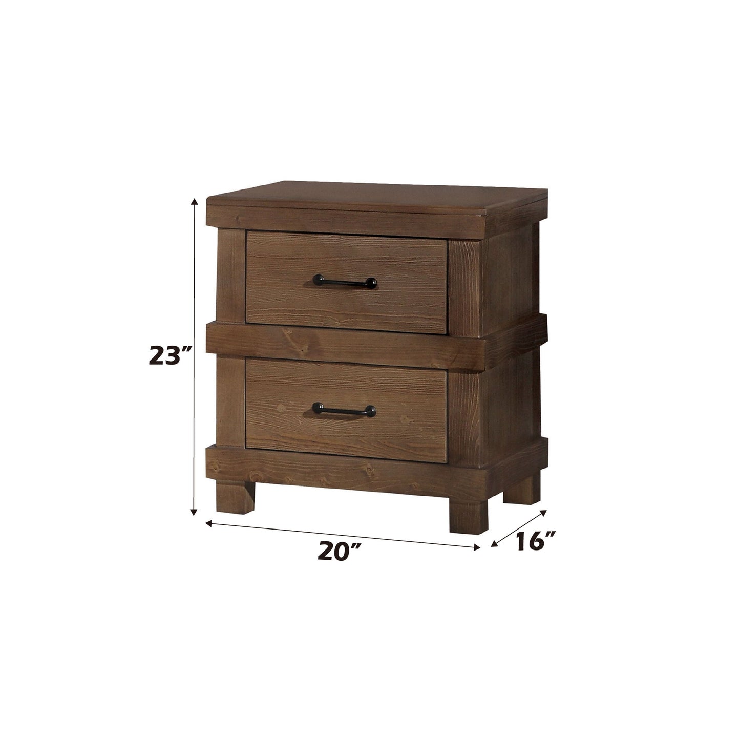 Adams Antique Oak Finish Nightstand - 1st Choice Furniture Direct