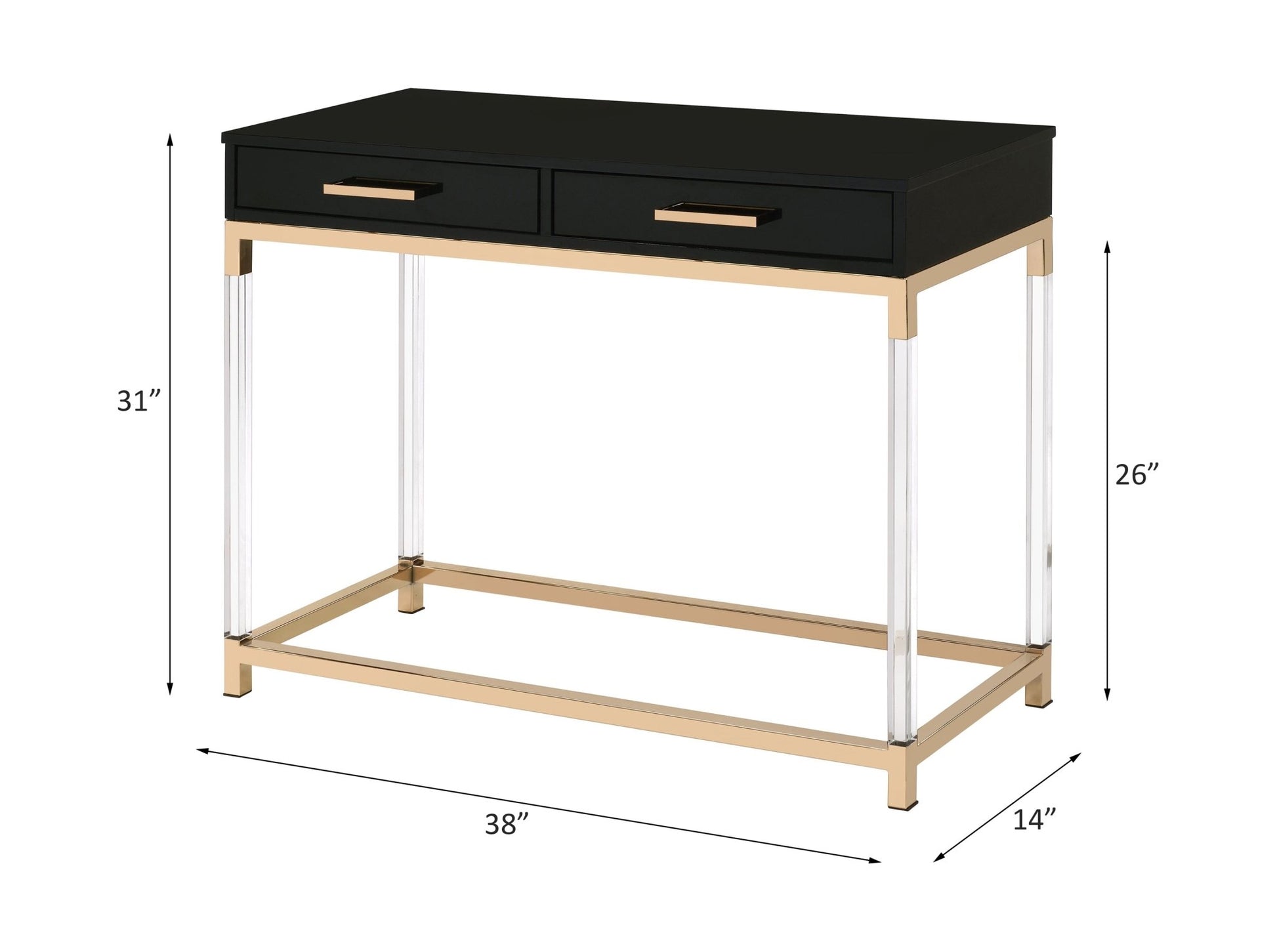 Adiel Black & Gold Finish Sofa Table - 1st Choice Furniture Direct