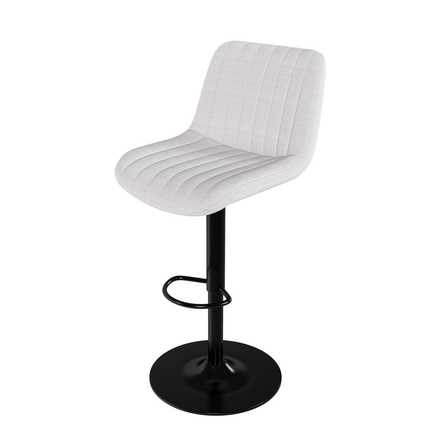 Adjustable Swivel Bar Stools Set of 2 | Beige Fabric Counter & Bar Height Chairs - 1st Choice Furniture Direct