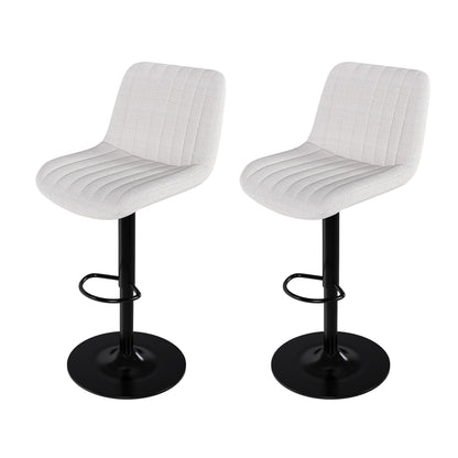 Adjustable Swivel Bar Stools Set of 2 | Beige Fabric Counter & Bar Height Chairs - 1st Choice Furniture Direct