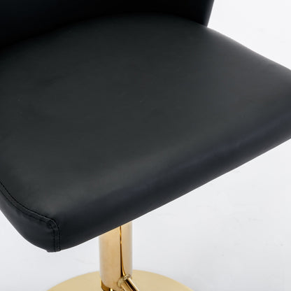 Adjustable Swivel Bar Stools Set of 2 | Black Tufted Faux Leather Bar Chairs - 1st Choice Furniture Direct