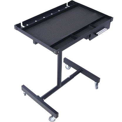 Adjustable Tear Down Work Table with Drawer for Garages, Repair Shops, and DIY, Portable, (4) 2.5' Swivel Casters, 220 Pound Capacity, Rubber Corners, Heavy Duty Steel,black - 1st Choice Furniture Direct