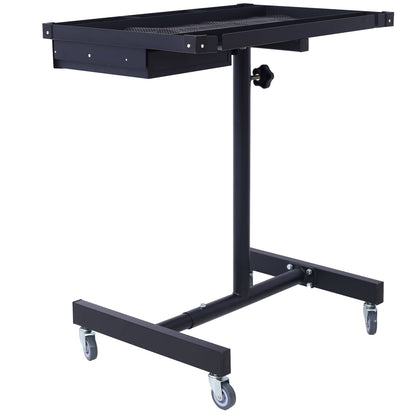 Adjustable Tear Down Work Table with Drawer for Garages, Repair Shops, and DIY, Portable, (4) 2.5' Swivel Casters, 220 Pound Capacity, Rubber Corners, Heavy Duty Steel,black - 1st Choice Furniture Direct