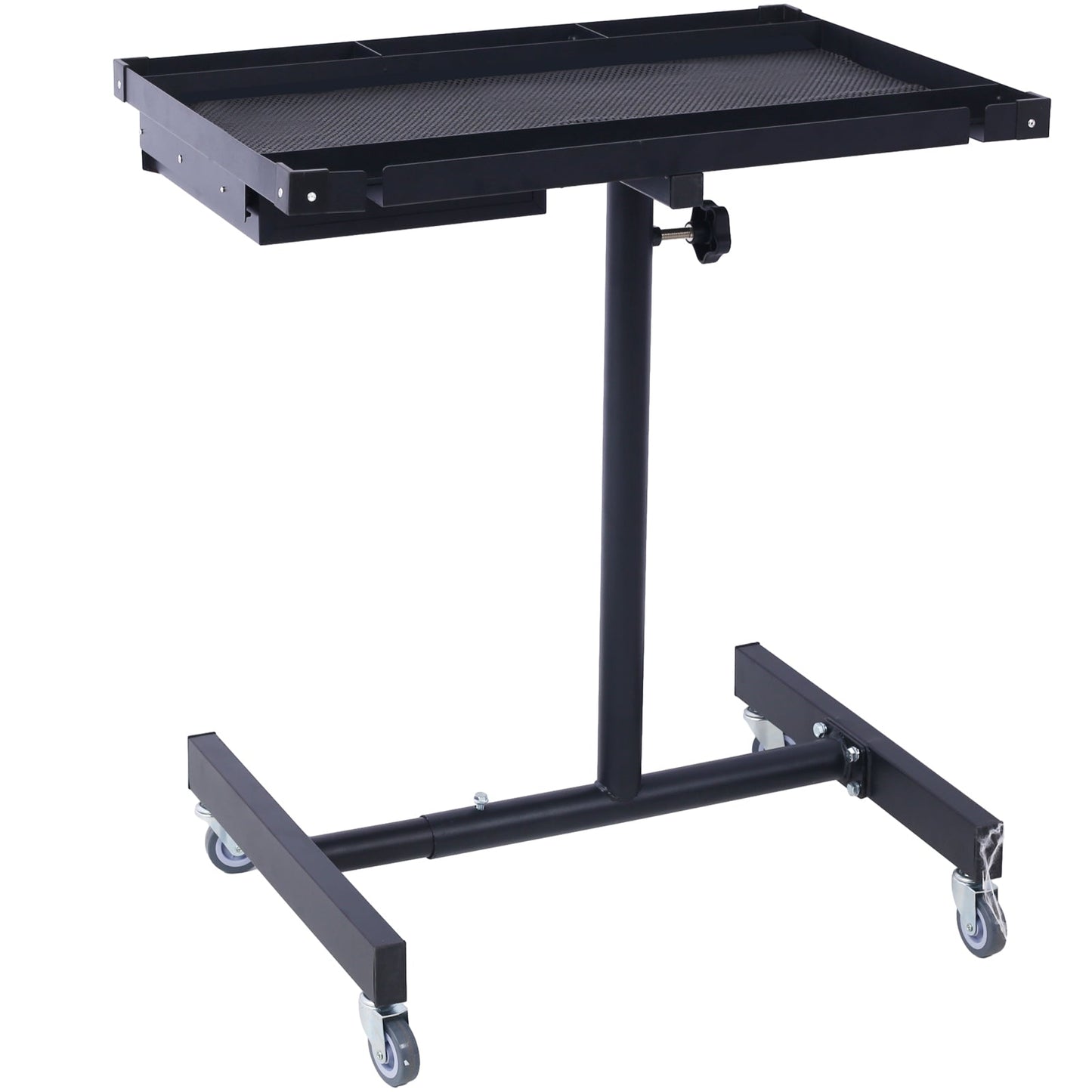 Adjustable Tear Down Work Table with Drawer for Garages, Repair Shops, and DIY, Portable, (4) 2.5' Swivel Casters, 220 Pound Capacity, Rubber Corners, Heavy Duty Steel,black - 1st Choice Furniture Direct