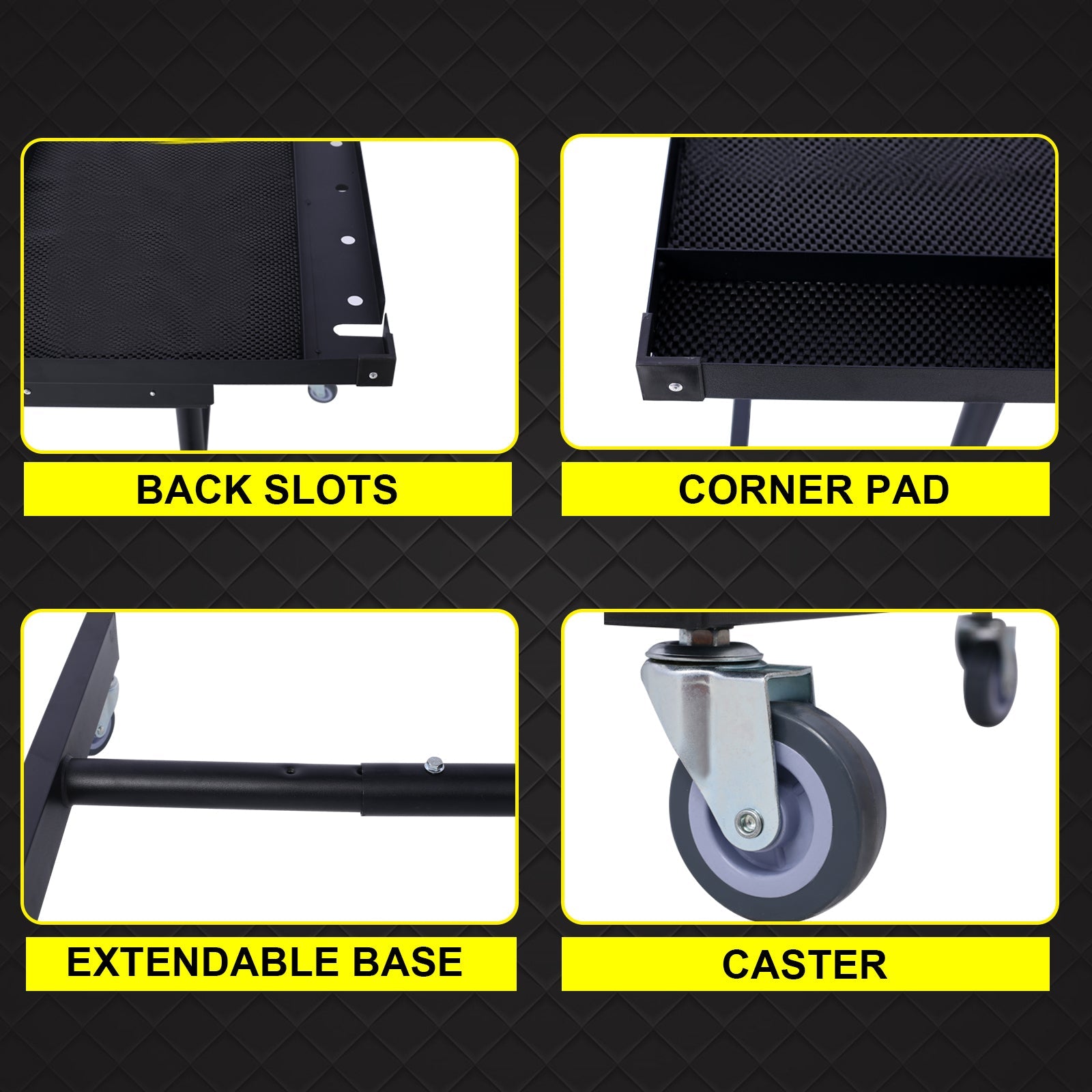 Adjustable Tear Down Work Table with Drawer for Garages, Repair Shops, and DIY, Portable, (4) 2.5' Swivel Casters, 220 Pound Capacity, Rubber Corners, Heavy Duty Steel,black - 1st Choice Furniture Direct