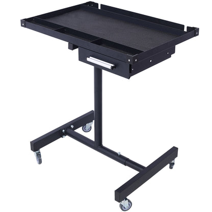 Adjustable Tear Down Work Table with Drawer for Garages, Repair Shops, and DIY, Portable, (4) 2.5' Swivel Casters, 220 Pound Capacity, Rubber Corners, Heavy Duty Steel,black - 1st Choice Furniture Direct