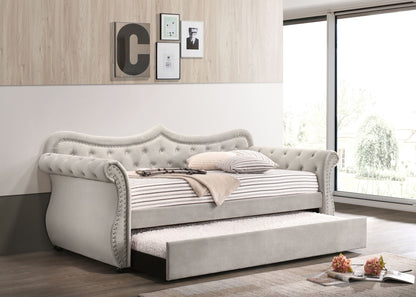 Adkins Beige Linen Daybed W/Trundle (Twin) - 1st Choice Furniture Direct