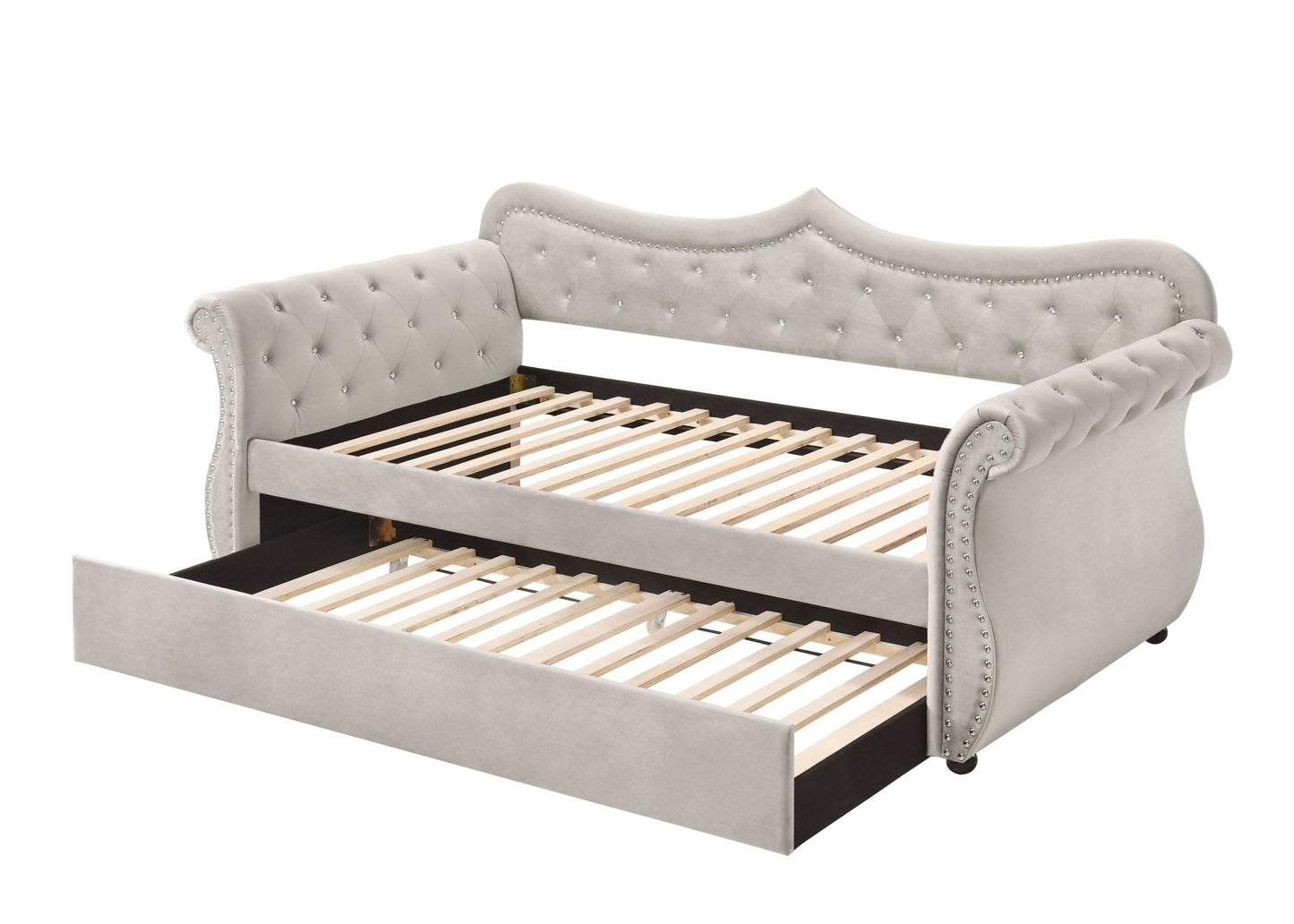 Adkins Beige Linen Daybed W/Trundle (Twin) - 1st Choice Furniture Direct