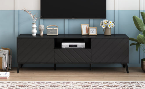 1st Choice Modern TV Stand Entertainment Center with Adjustable Shelves