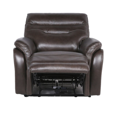 1st Choice Contemporary Top-Grain Leather Recliner Set Power Footrest